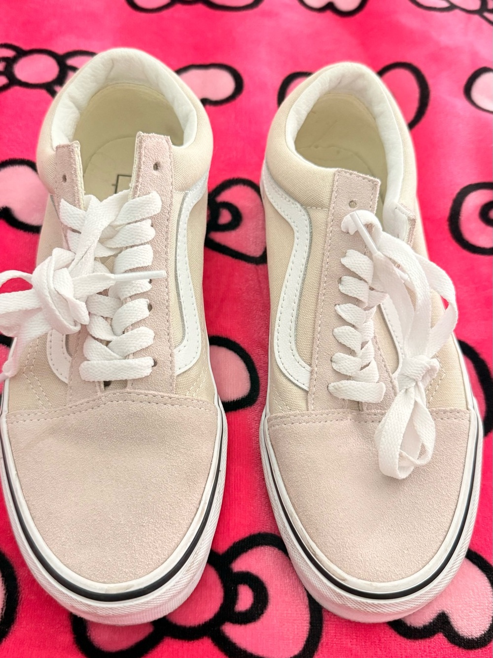 Vans Cream Suede Old Skool Low Top Sneakers